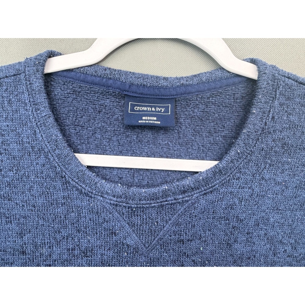 Crown & Ivy Sweater Fleece Pullover Heather Blue Crewneck | Men's Medium - Picture 4 of 10